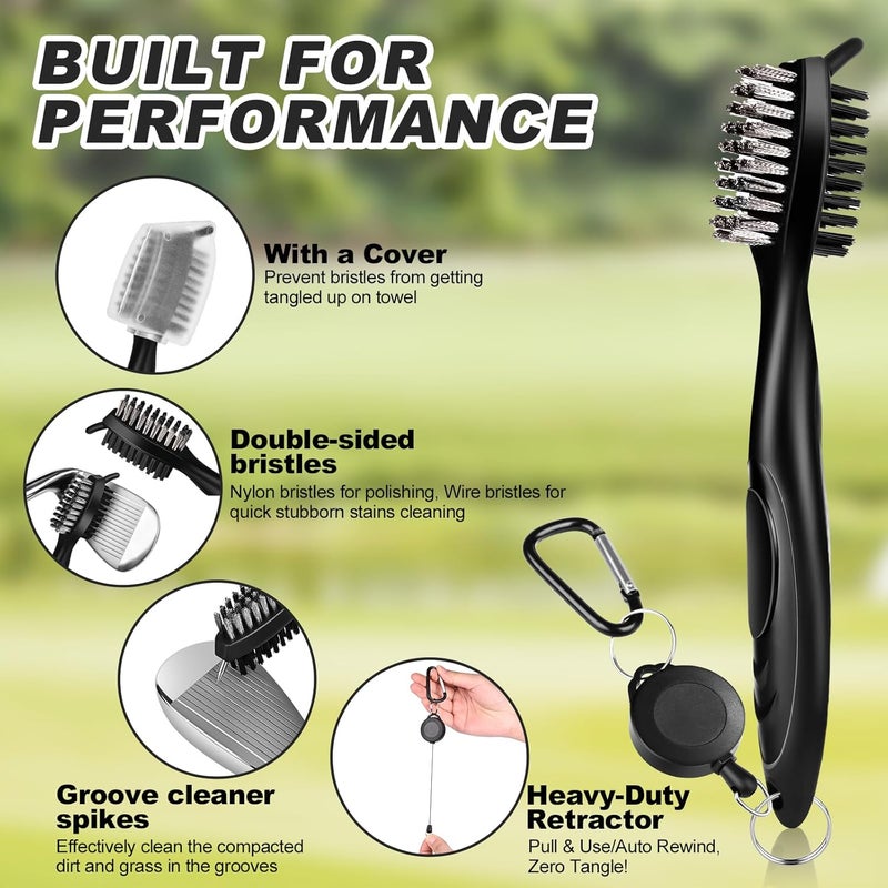 Wynaura 15PCS Golf Accessories Kit - Include Golf Club Cleaner Brush with Groove Cleaner Tool, Golf Ball Bag, Divot Tool with Magnetic Ball Marker, Towel, Golf Tees, Golf Gift for Men/Women - Image 2
